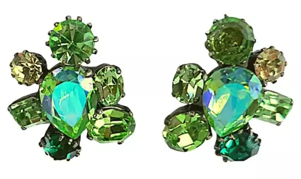 Серьги Couture весна лето 1956 с подписьюDiorDesigner First AB Crystals Western Germany.
