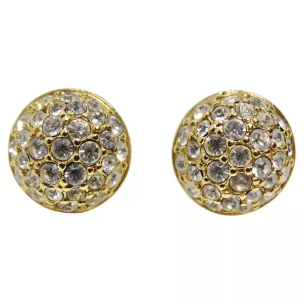 Серьги гвоздики Swarovski Vintage с покрытием из 18 каратного золота со стразами. Серьги гвоздики Swarovski Vintage с покрытием из 18 каратного золота со стразами.
