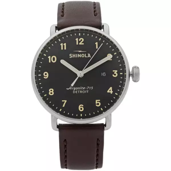 Shinola Canfield стальные кварцевые мужские часы с черным циферблатом S0120001939.