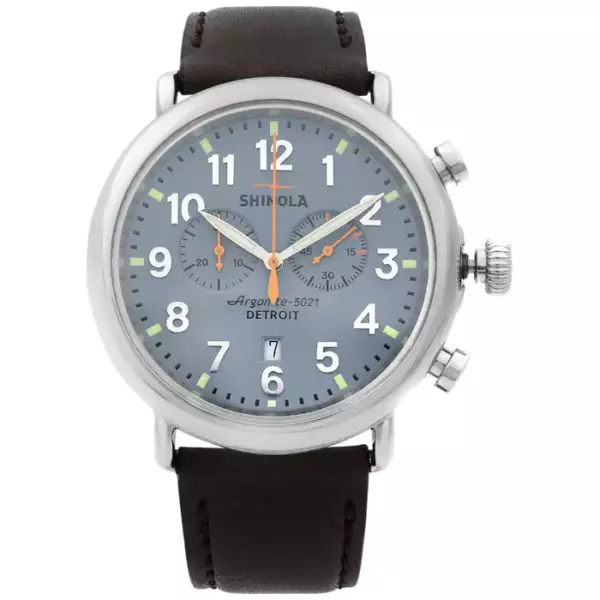 Shinola Runwell Хронограф Кварцевые мужские часы со стальным синим циферблатом S0110000167.