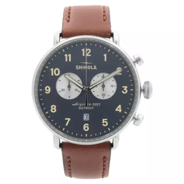 Shinola the Canfield Кварцевые мужские часы из нержавеющей стали с синим циферблатом S0120001940.