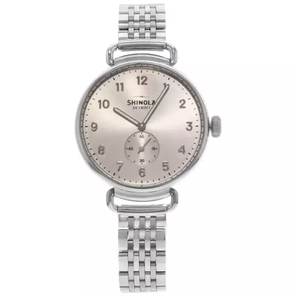 Shinola The Canfield Кварцевые женские часы со стальным циферблатом телесного цвета 20004466.