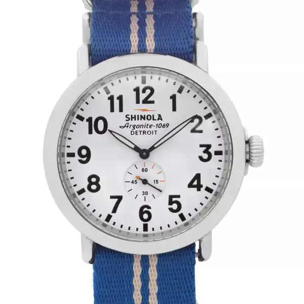 Shinola The Runwell Кварцевые мужские часы со стальным белым циферблатом S010000100.