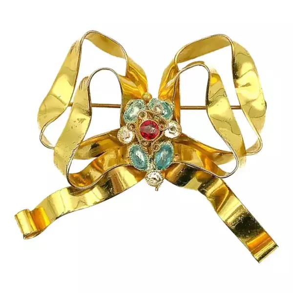 Винтажная брошь Sandor Floppy Bow 1940 х годов. Винтажная брошь Sandor Floppy Bow 1940 х годов.