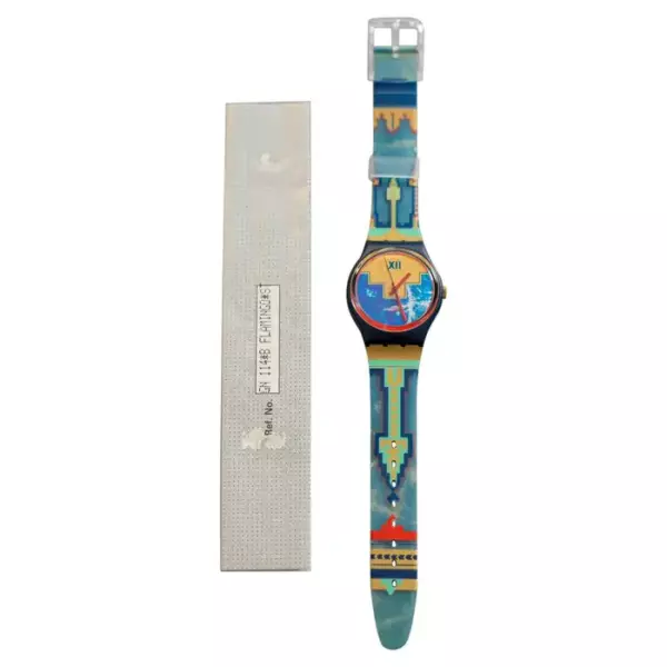 Винтажные часы Swatch Blue Flamingo GN114, год 1991, оригинальная коробка.