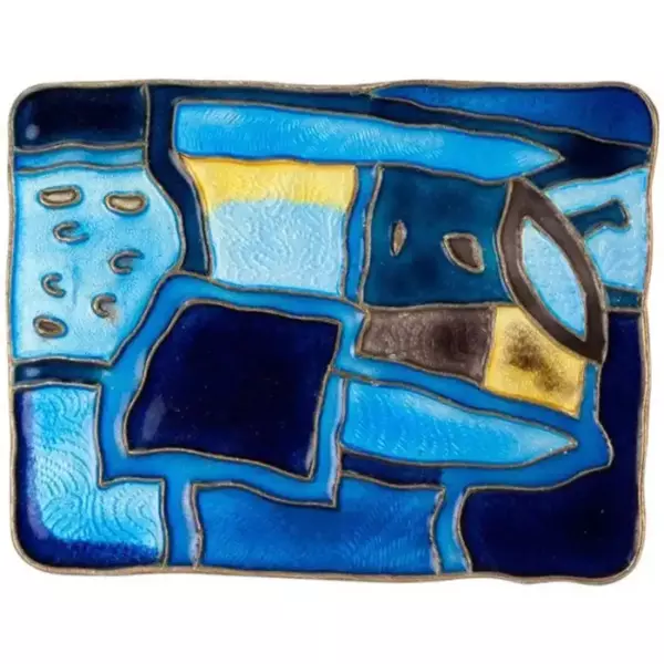Брошь булавка David Andersen Four Season Spring Blue Enamel Sterling Silver, Норвегия.