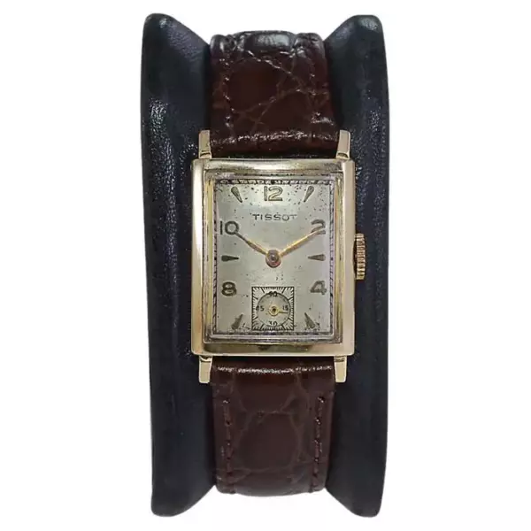 Часы Tissot Gold Filled Art Deco Tank с оригинальным циферблатом 1940 х годов.