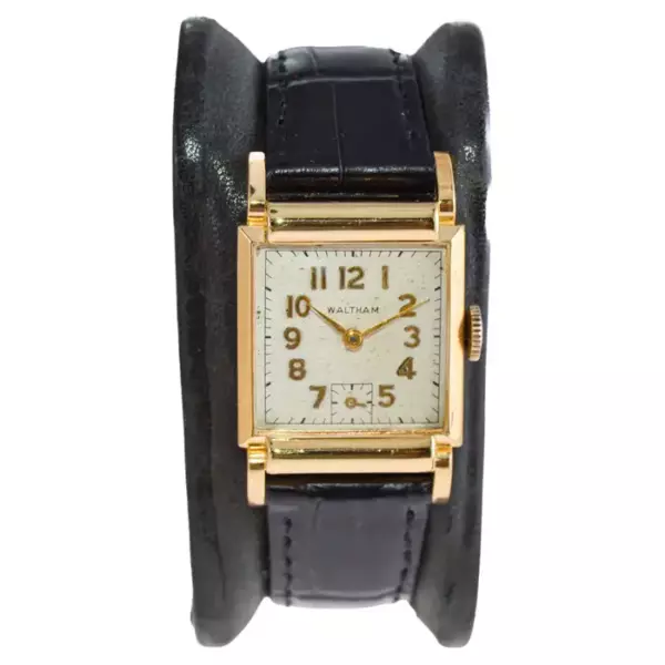 Часы Waltham Gold Filled Art Deco, около 1940 х годов, с оригинальным циферблатом.