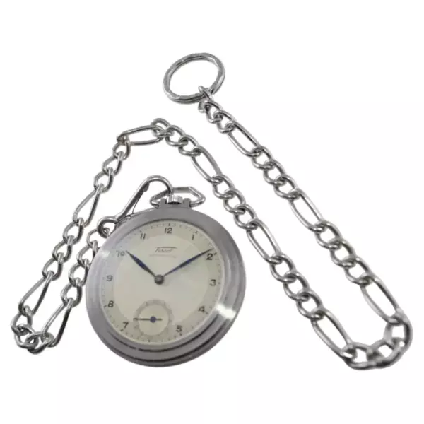 Карманные часы Tissot Steel Round в стиле ар деко с оригинальным циферблатом 1930 х годов.