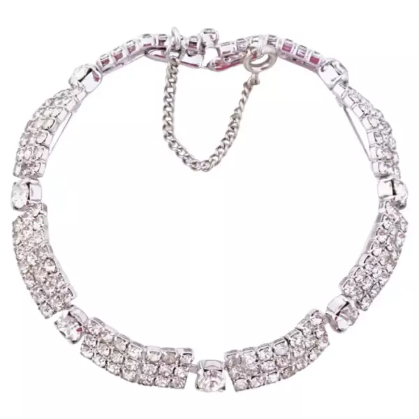 Коктейльный браслет Crystal Pavé Link от Weiss, 1950 е гг. Коктейльный браслет Crystal Pavé Link от Weiss, 1950 е гг.