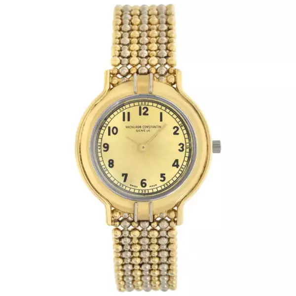 Наручные часы Vacheron Constantin Geneve из 18 каратного белого и желтого золота с ручным заводом, около 1965 г. Наручные часы Vacheron Constantin Geneve из 18 каратного белого и желтого золота с ручным заводом, около 1965 г.