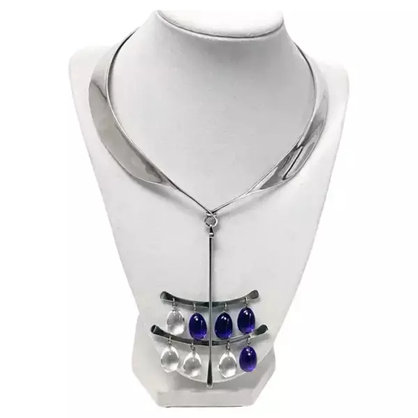 Ожерелье Georg Jensen Vivianna Torun Sterling Amethyst Quartz.