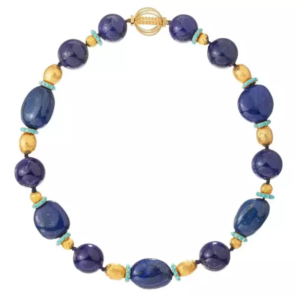 Ожерелье из бирюзового золота Verdura Lapis Lazuli.