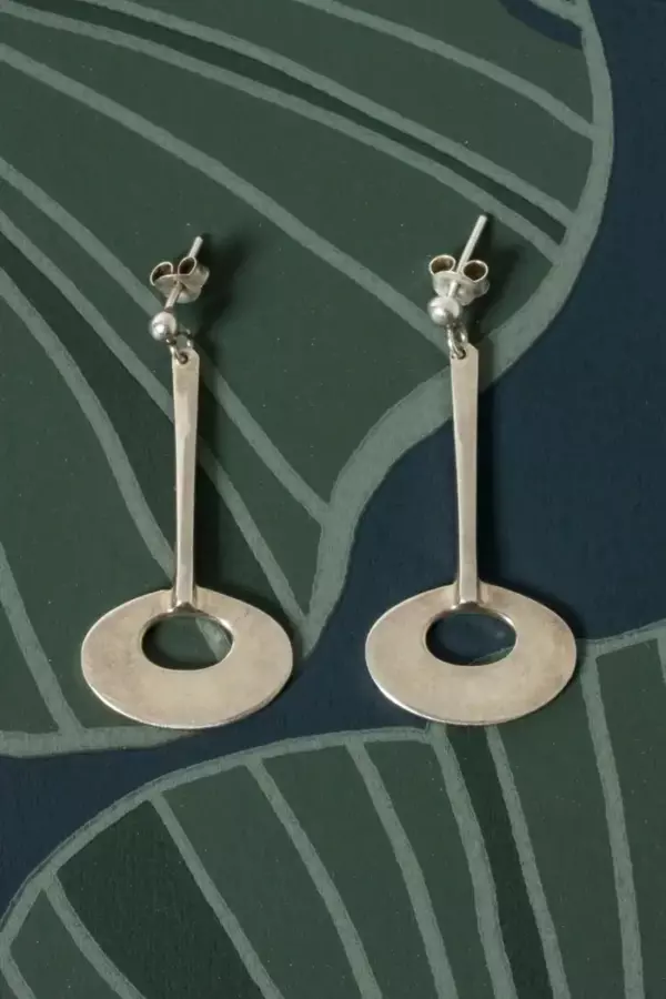 Пара серебряных серег от Тоне Вигеланд для Plus, Норвегия, 1960 е гг.