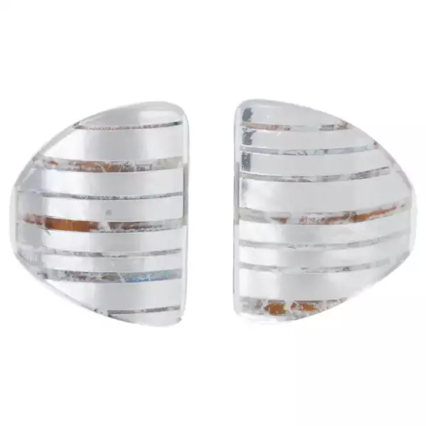 Серьги клипсы Anne and Frank Vigneri Lucite с серебряной фольгой.