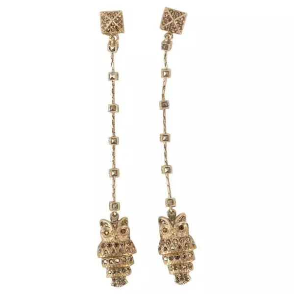 Серьги Valentino из золотистого металла со стразами.