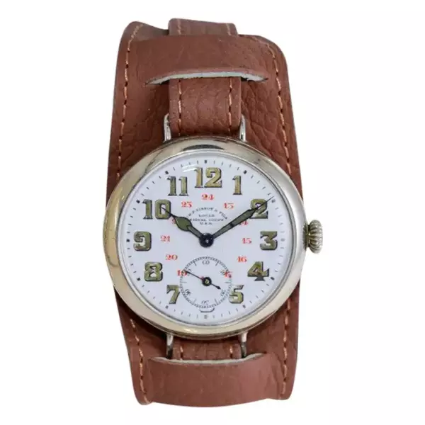 Tissot Nickel Silver Campaign Style USA Signal Corp. Безупречный эмалевый циферблат, 1915 г.