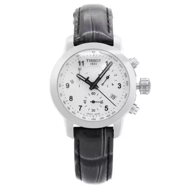 Tissot PRC200 стальные женские кварцевые часы с серебристым циферблатом T055.217.16.032.02.