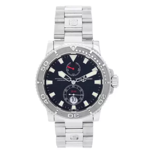 Ulysse Nardin Нержавеющая сталь Maxi Marine Автоматические наручные часы.