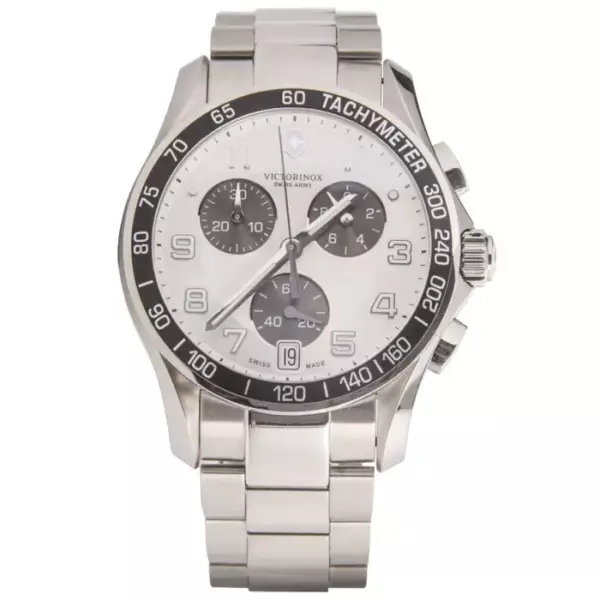 Victorinox Swiss Army Classic Chrono кварцевые наручные часы с посеребренным циферблатом.