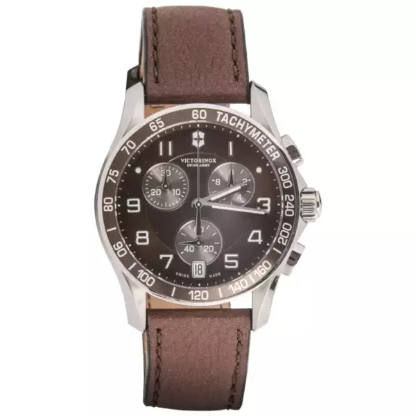 Victorinox Swiss Army нержавеющая сталь Chrono коричневый циферблат автоматические наручные часы.