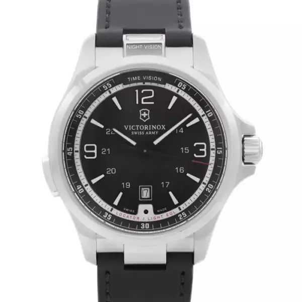 Victorinox Swiss Army Night Vision сталь черный циферблат кварцевые мужские часы 241664.