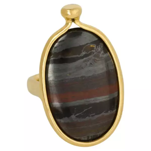 Вивианна Торун для Georg Jensen Ironstone и коктейльное кольцо Gold Cocktail Ring, около 1970 г.