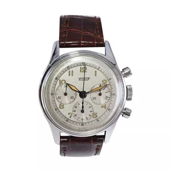 Высококачественный хронограф Tissot из нержавеющей стали конца 40 х 50 х годов