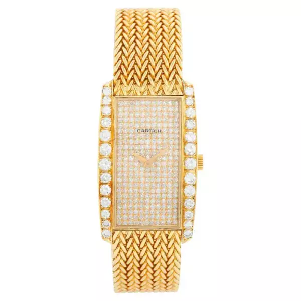 Женские часы Vacheron Constantin для Cartier Paris из 18 каратного желтого золота с бриллиантами. Женские часы Vacheron Constantin для Cartier Paris из 18 каратного желтого золота с бриллиантами.